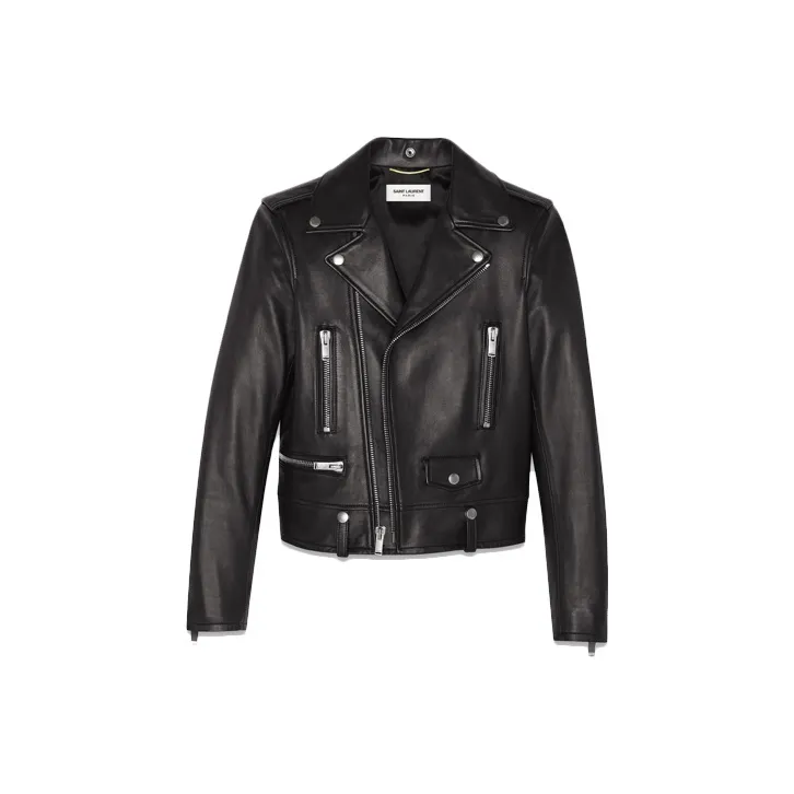 SAINT LAURENT Leather Biker Jacket-0