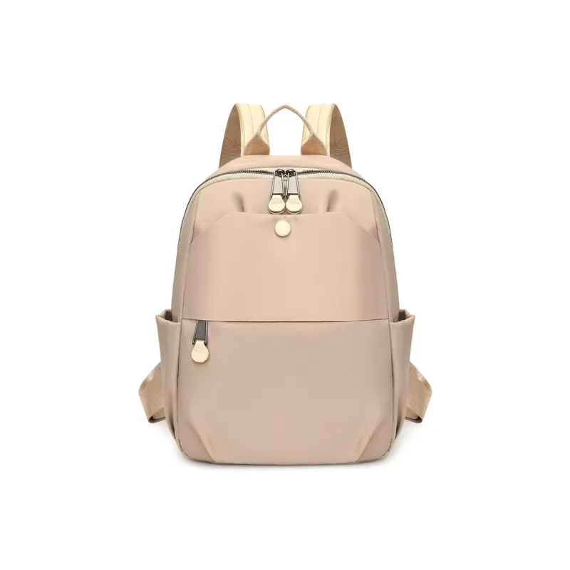 OURFUN Nylon Backpack Women's Ecru/Black/Purple/Khaki-0