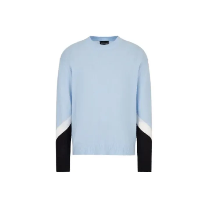 EMPORIO ARMANI Cashmere Sweaters Men Light Blue-0