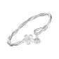 Sterling Silver Lotus Pod Peach Blossom Twisted Fried Dough Bangle