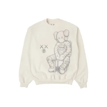 KAWS For Kid Cudi Moon Man Front Print Crewneck Sweatshirt
