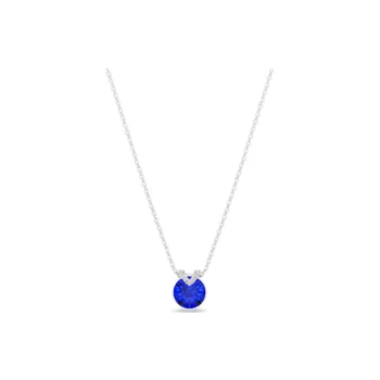Swarovski Crystal Necklaces Unisex Blue White Gold Plated