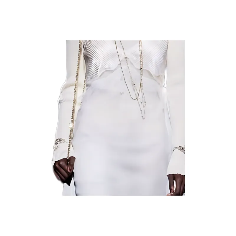 CHANEL Slip Dresses Women's White-3