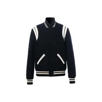 SAINT LAURENT Snap Buttoned Teddy Bomber Jacket