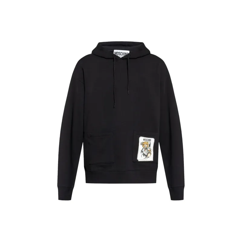 MOSCHINO Bear Printed Drawstring Hoodie-0