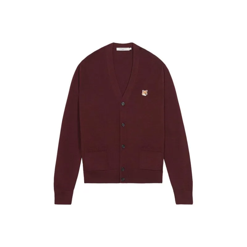 Maison Kitsune FW22 Knitwear Unisex Burgundy-0