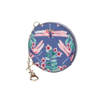Furla Cow Leather Coin Purse Women's Blue