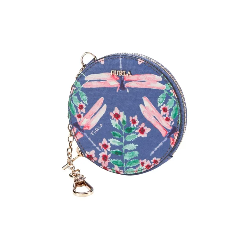 Furla Cow Leather Coin Purse Women's Blue-0