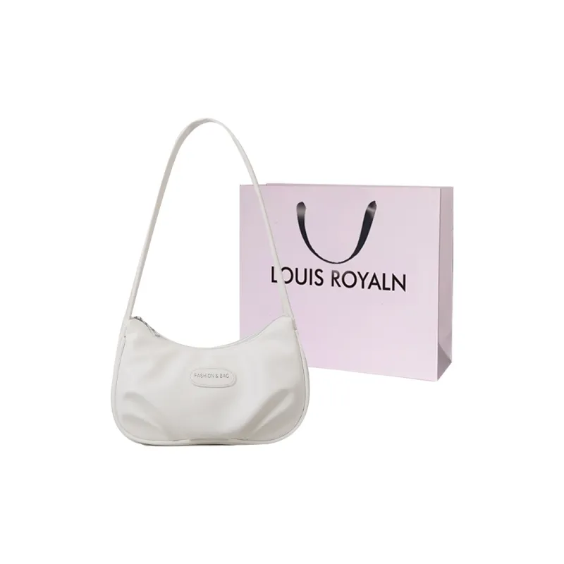 LOUIS ROYALN PU Shoulder Bag Unisex Moonlight Silver/Immortal Dew White/Sand Brown/Concubine Red Pink/Avocado Green-2