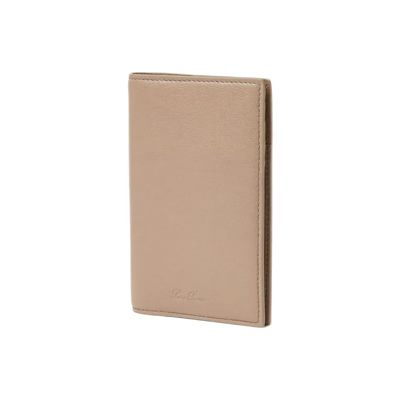 Loro Piana Calfskin Passport Holder Women's Warm Hue Milky Scent-1