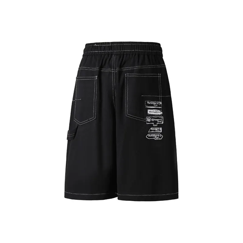 Warrior Denim Shorts Unisex Black-2