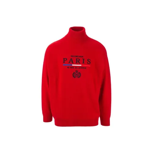 Balenciaga Cashmere Sweaters Men Red
