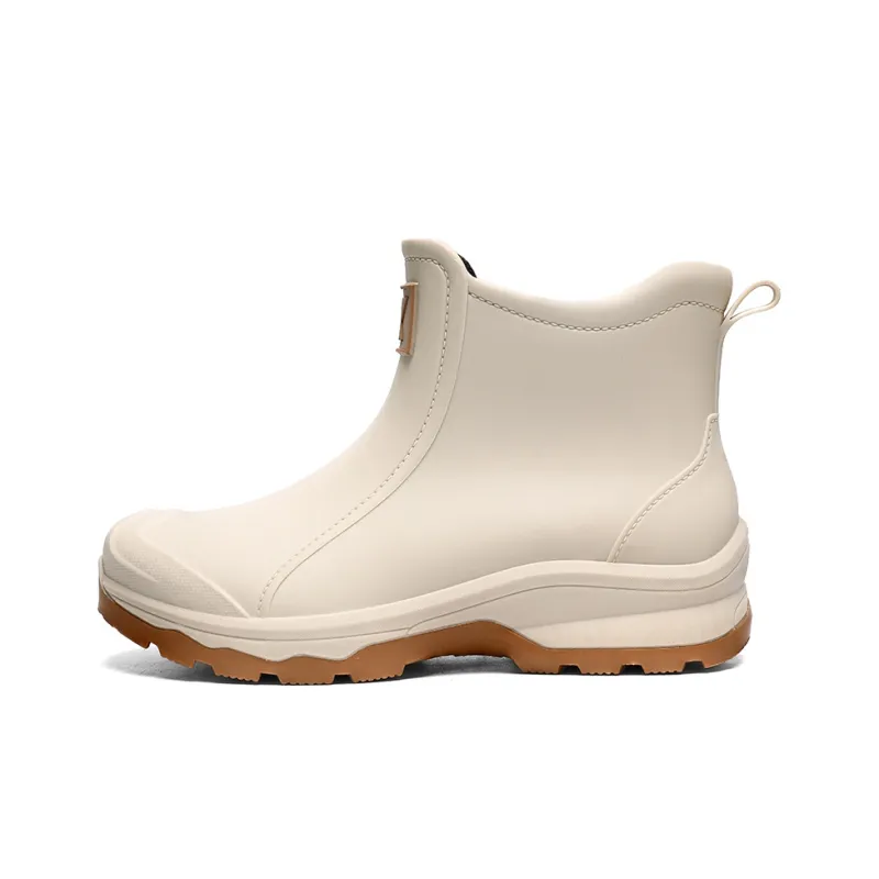 LONGYING Rain Boots Men Black/Khaki/Ecru-8