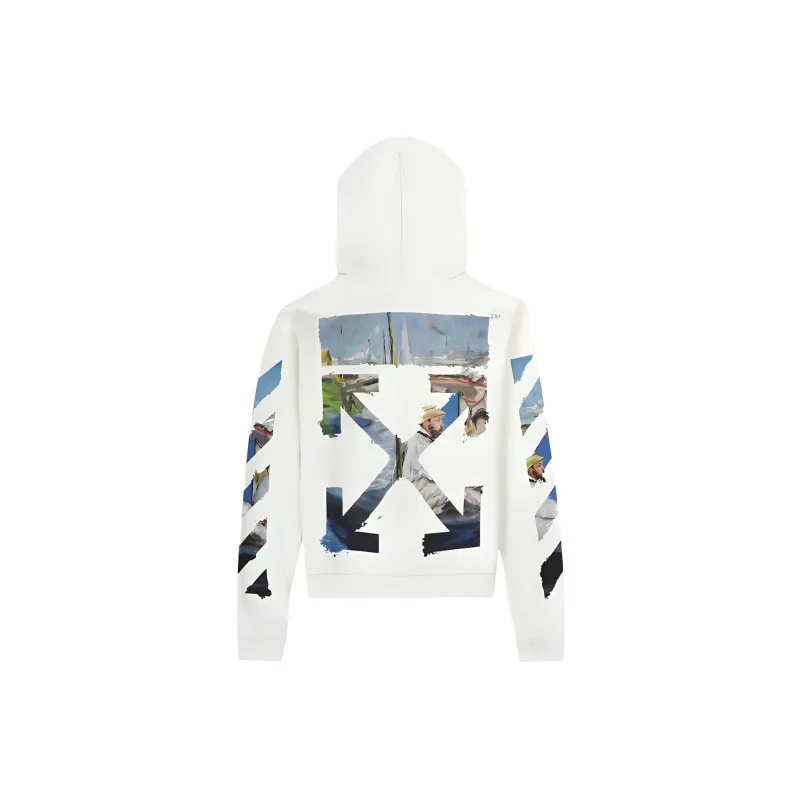 OFF WHITE Edouard Manet Floating Studio Arrows Zip Up Hoodie White/Multi-1