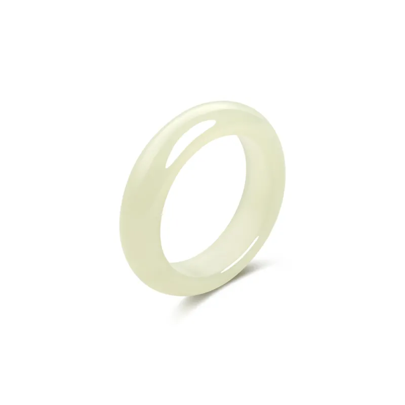 Lao Feng Xiang Rings White Jade/Pale Greenish White Jade Unisex-0