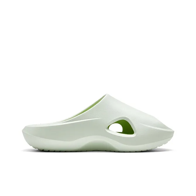 Qing Pao Slip Resistant Abrasion Resistant Massage Slide Slippers Unisex White Green-1