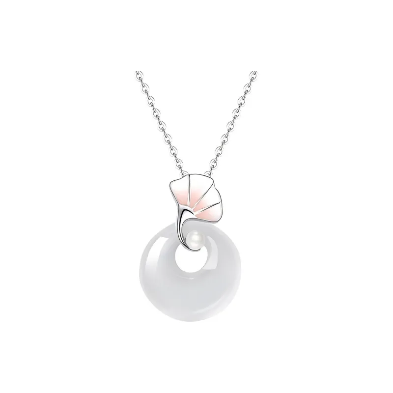Artisan Lock Heart Jade Natural Chalcedony Necklaces Women's-3