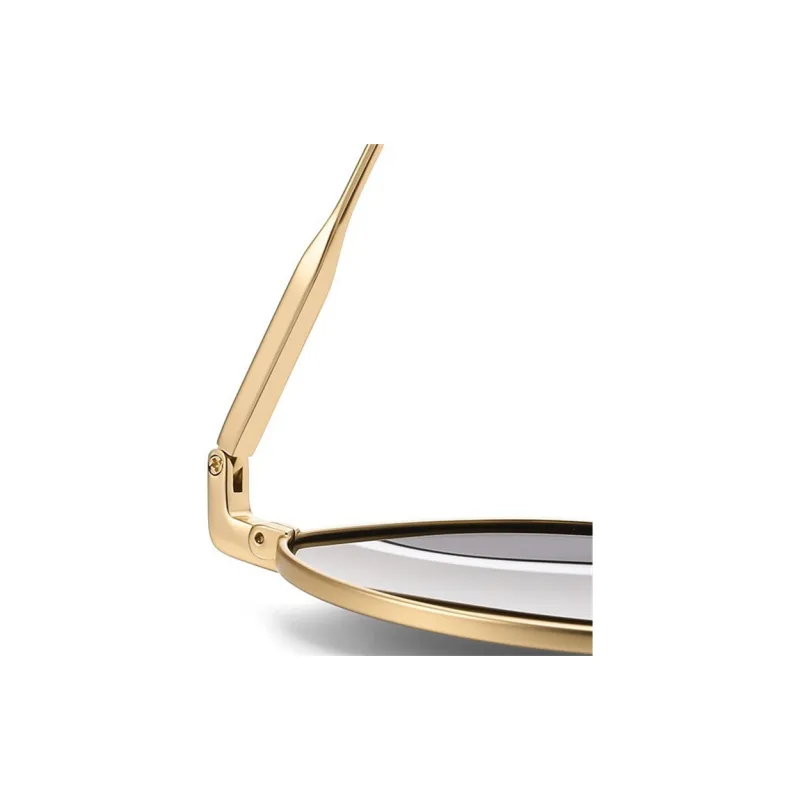 Thunder Pailong Metal Round Sunglasses Women's Black, Silver, Gold-7