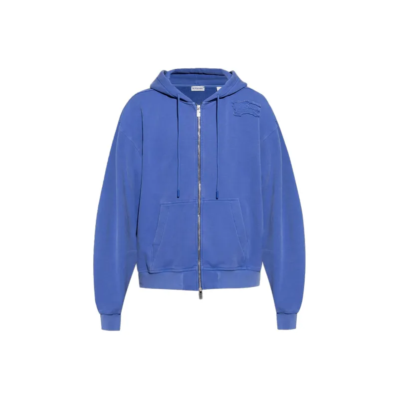 Burberry Ekd Patch Zip Up Drawstring Hoodie-0