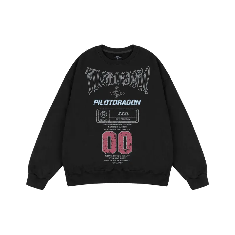 PILOTDRAGON P&D 24FW Sweatshirt Unisex Black White-0