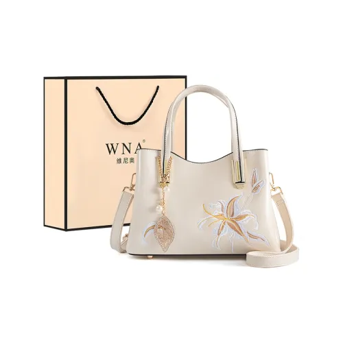 Vigno Synthetic Leather Handbag, One Shoulder, Crossbody Bag Women's Ecru