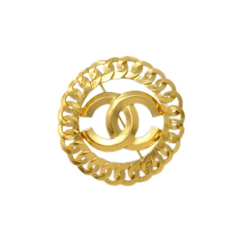 CHANEL 1996 Plated Cc Chain Brooch Costume Brooch