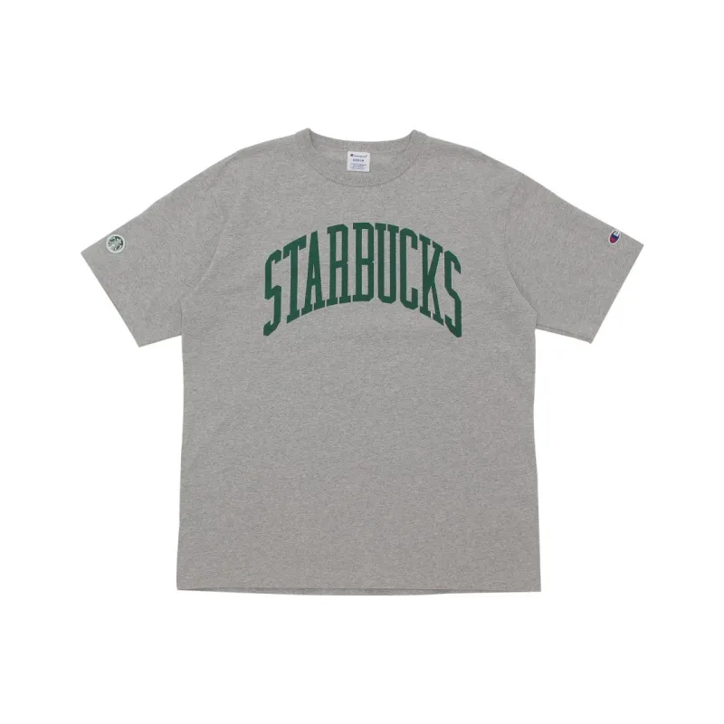 Starbucks/starbucks X Champion Beams X Starbucks Collaboration T-Shirts Unisex Gray-0
