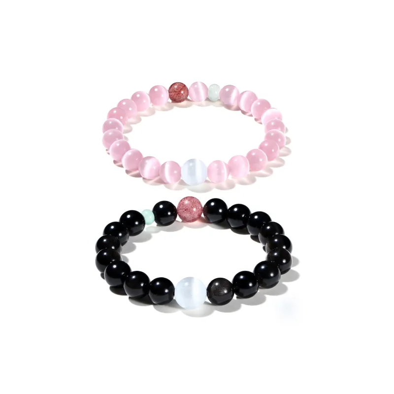 PUTUOSHANWENCHUANG Obsidian Jade Bracelets Unisex-4