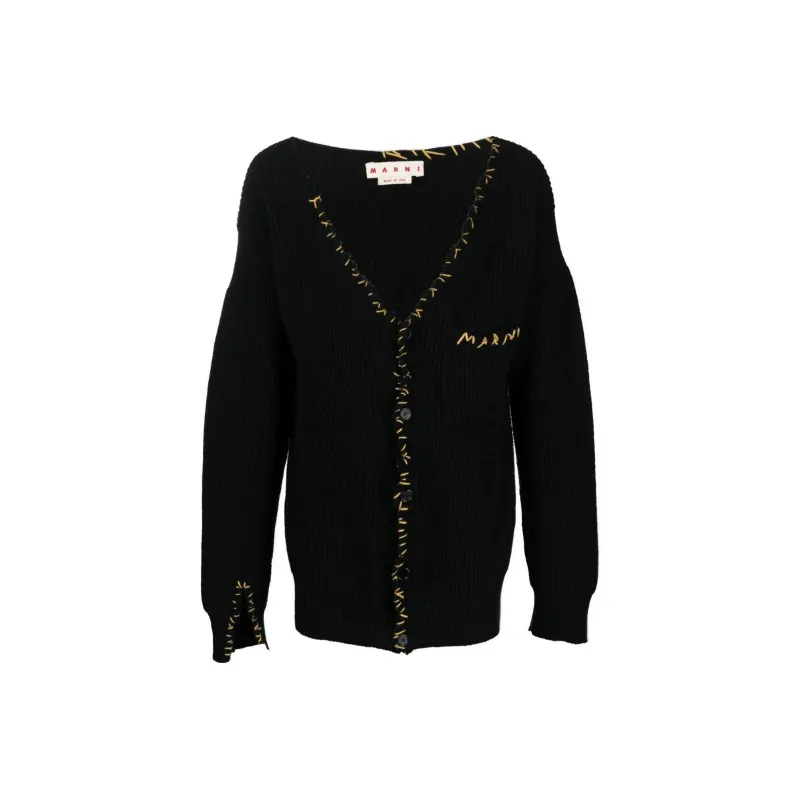 MARNI Long Sleeve V Neck Cardigan-0