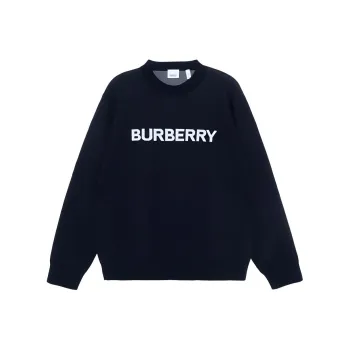 Burberry Logo Intarsia Wool Cotton Sweater