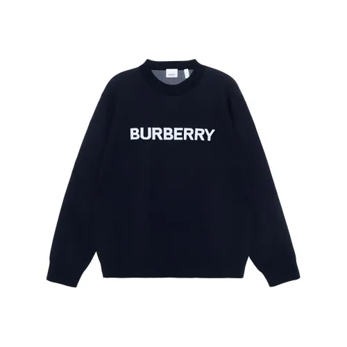 Burberry Logo Intarsia Wool Cotton Sweater