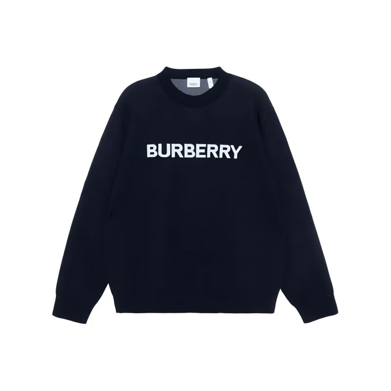 Burberry Logo Intarsia Wool Cotton Sweater-0