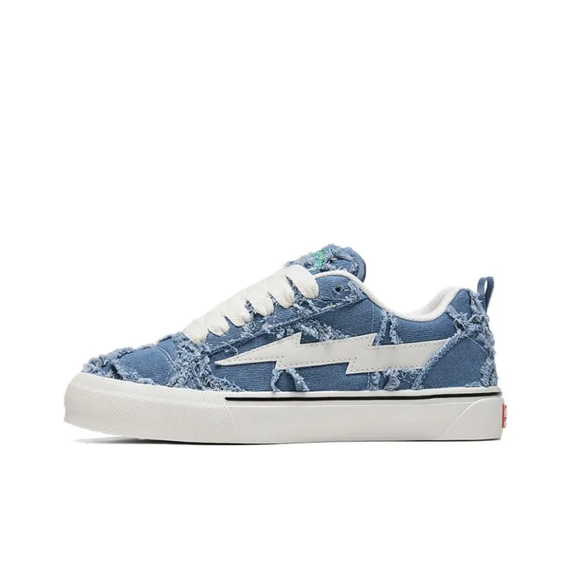VFTS Lightning Skateboard Shoes Anti Slip Wear Resistant Low Top Students Preppy Style Puffy Shoes Unisex-5