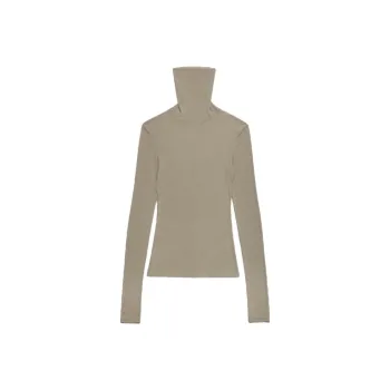 AMIPARIS Paris Semi Sheer Roll Neck Ribbed Knitted Jumper