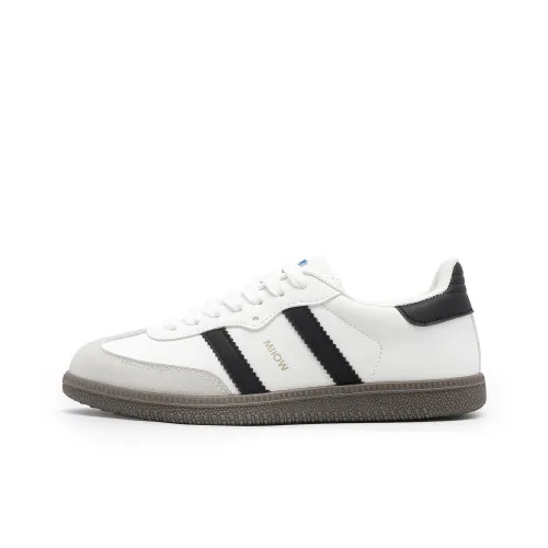 MIIOW German Army Trainers Lightweight And Breathable Low Top Skateboard Shoes Women's White
