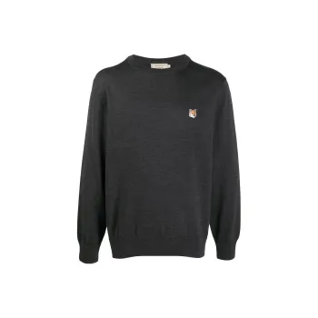 Maison Kitsune Fox Head Patch Long Sleeved Jumper