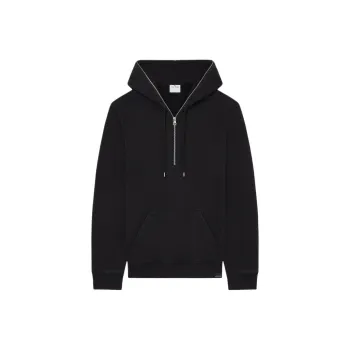 COURREGES Zipped Drawstring Fleece Hoodie