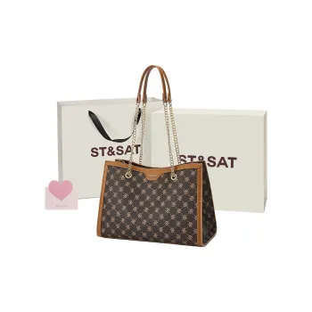 ST&SAT PVC One Shoulder Underarm Bag Handbag Regular Women's Coffee