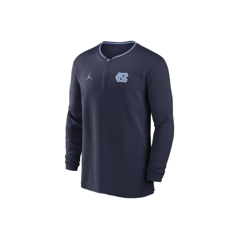 Jordan North Carolina Tar Heels Sideline Coach Men's Jordan Dri FIT College 1/2 Zip Long Sleeve Top-0