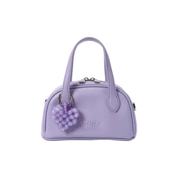 PAYOT Microfiber Synthetic Leather Handbag Women's Light Purple/Ecru