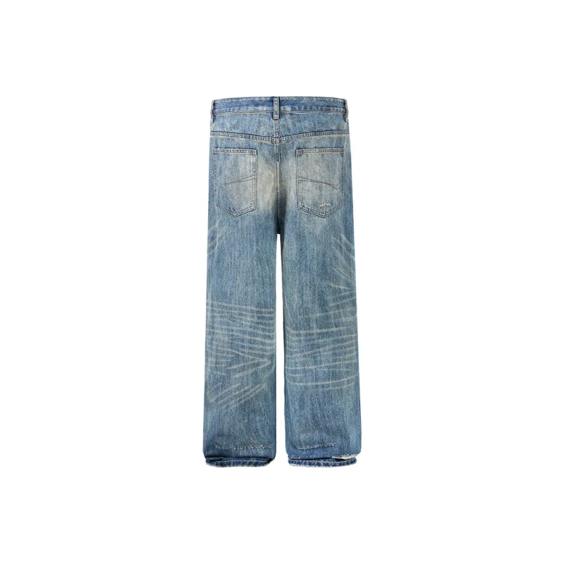 ZENGZHI Jeans Unisex Nostalgic Blue-3