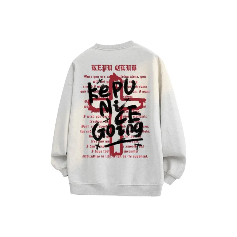 Kepu Fleece Lined Crew Neck Sweatshirt Unisex-28