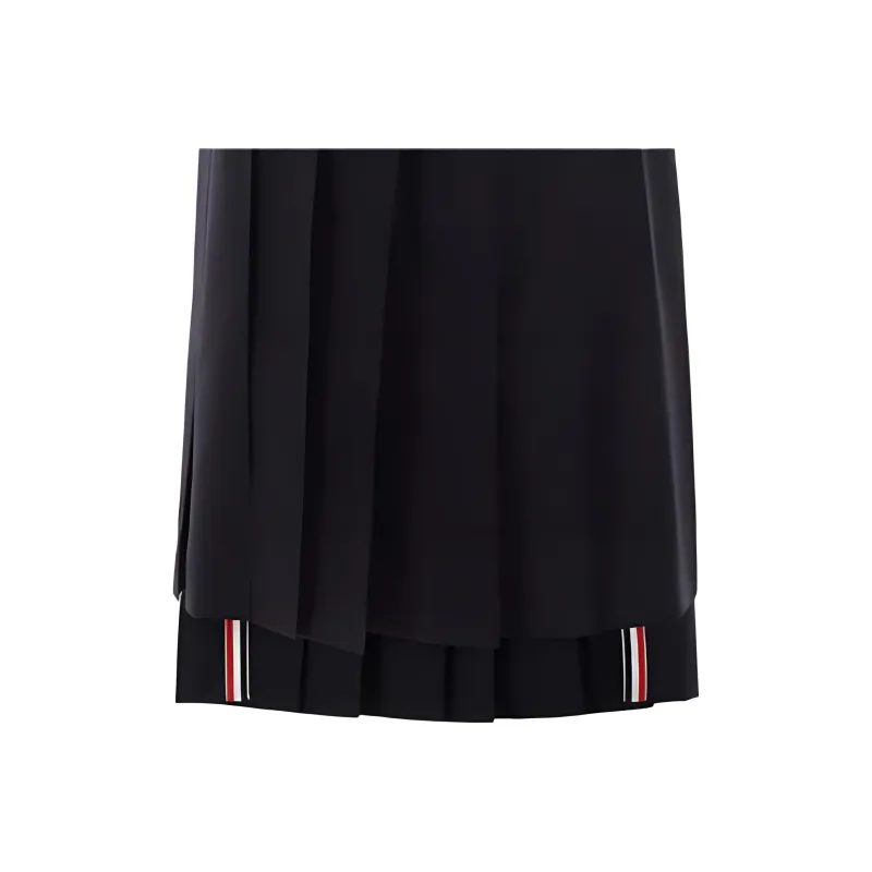 THOM BROWNE Mid length Pleated Skirt-3