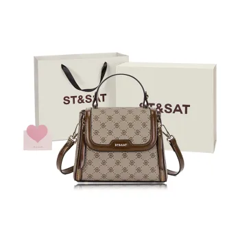 ST&SAT PVC Crossbody Handbags Regular Women's Coffee/Khaki