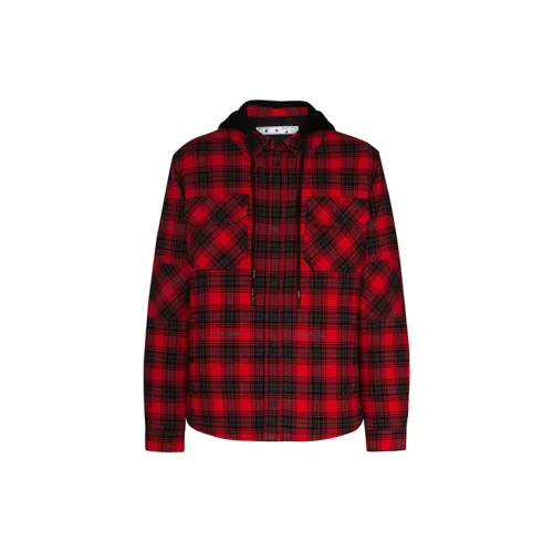 OFF WHITE Flannel Hooded Jacket
