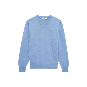 PRINGLE OF SCOTLAND SS24 Cashmere Sweater Men's Oxford Blue
