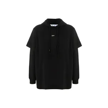 OFF WHITE Stencil Arrow Double Sleeve Hoodie