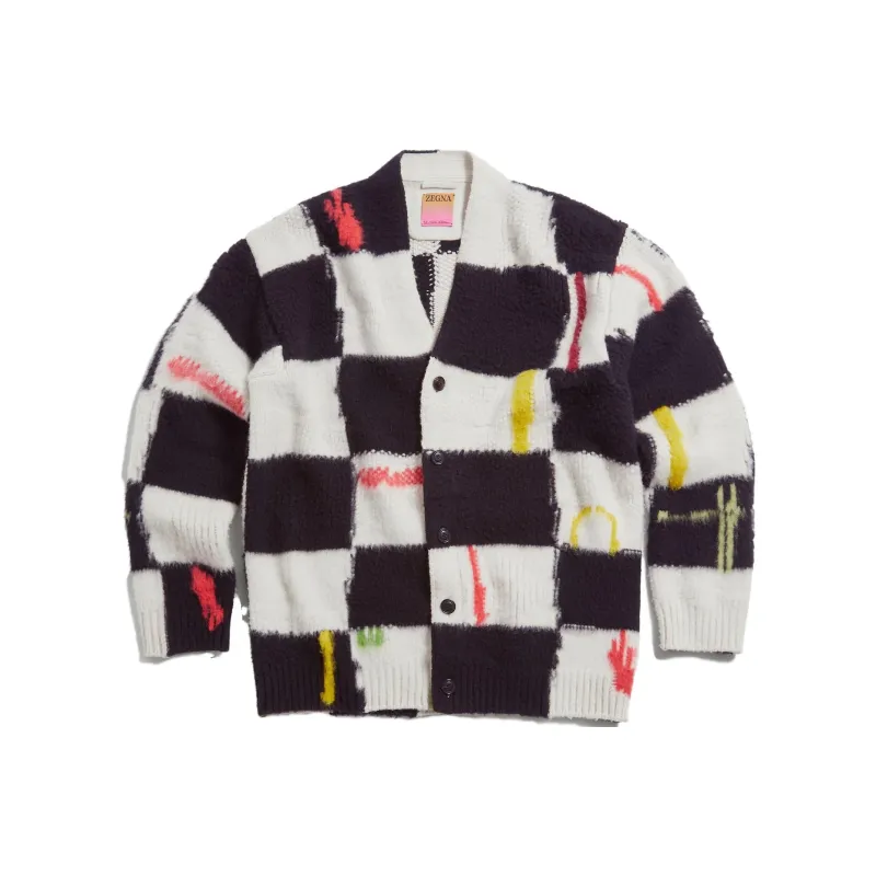 Zegna X The Elder Statesman Checked Cashmere wool Cardigan-0