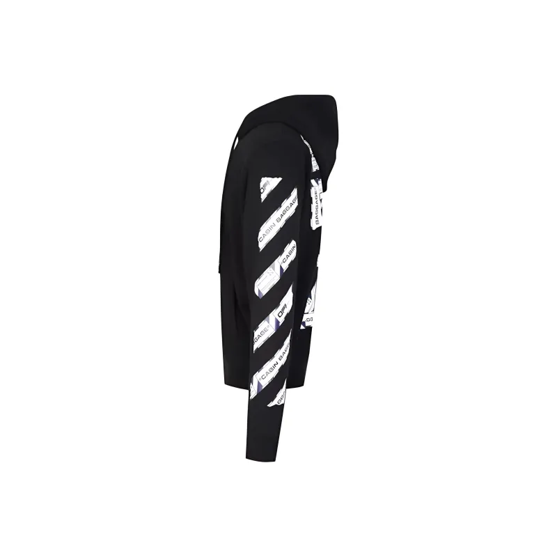 OFF WHITE Slim Fit Airport Tape Zip Up Hoodie-2
