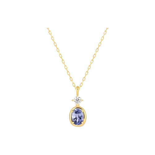 Canal 4℃ 10K Gold Tanzanite Cubic Zirconia Necklaces Women's Gold
